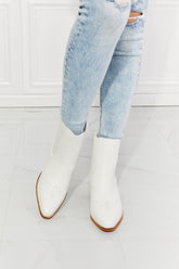 MMShoes Love the Journey Stacked Heel Chelsea Boot in White Ins Street